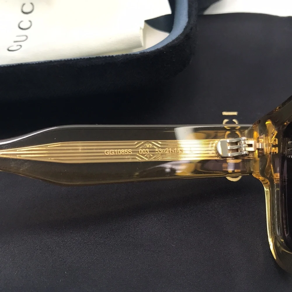 GUCCI EYEWEAR GG1085S SUNGLASSES Yellow & Grey